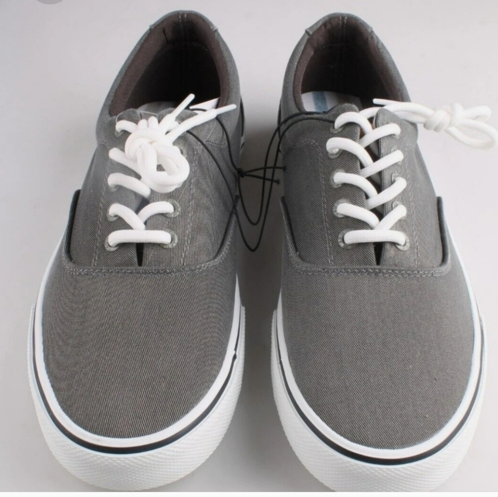 Izod Rangley Mens Canvas Lace Up Tennis Shoes Sneakers Grey New - Picture 1 of 6
